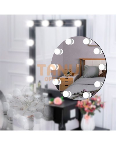 LED лампочки для гримерного зеркала 10 шт VANITY MIRROR LIGHTS 3 режима света