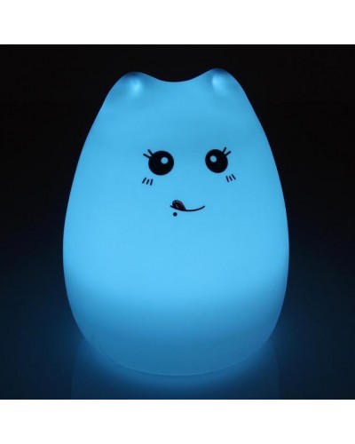 Силиконовый LED ночник-лампа "Кошечка" Supretto. Свет комфорта для сладких снов