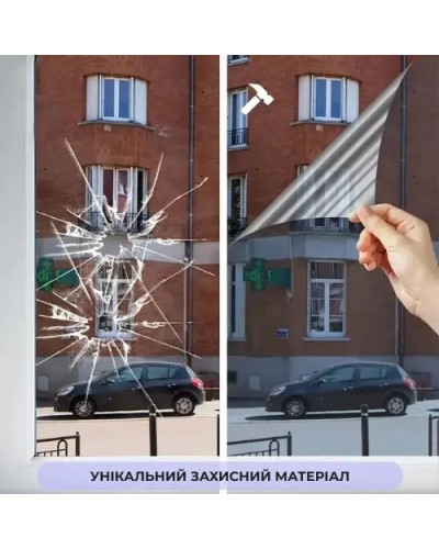 Бронированная защитная пленка Supretto на окна ударопрочная 100x152 см