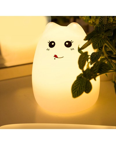 Силиконовый LED ночник-лампа "Кошечка" Supretto. Свет комфорта для сладких снов
