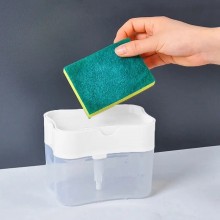 Дозатор для моющего средства с губкой Supretto, белый
