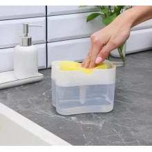 Дозатор для моющего средства с губкой Supretto, белый