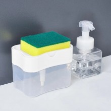Дозатор для моющего средства с губкой Supretto, белый