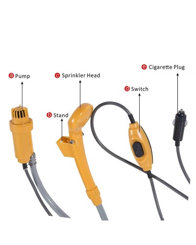 Летний душ, водяной насос 12 вольт, Automobile Shower Set.Это, душ для кемпинга,+, походный душ