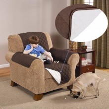 Двустороннее покрывало накидка на кресло Dy Couch Coat - Коричневая