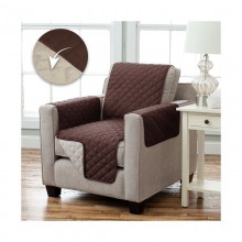 Двустороннее покрывало накидка на кресло Dy Couch Coat - Коричневая