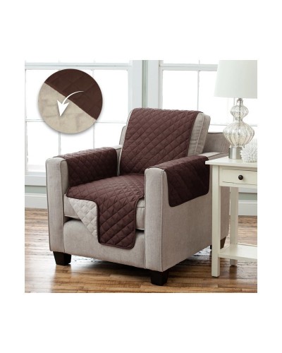 Двустороннее покрывало накидка на кресло Dy Couch Coat - Коричневая