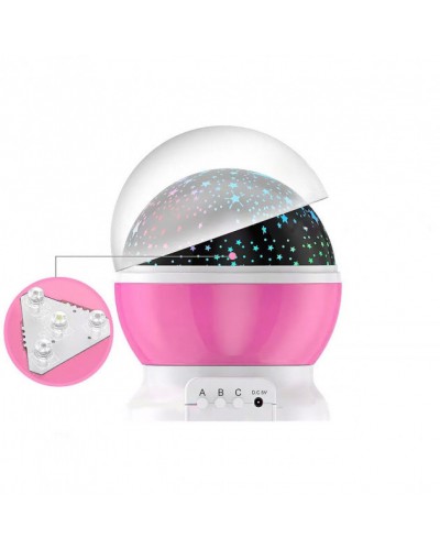 Проектор-ночник звездного неба Star Master Dream Rotating СТ, розовый
