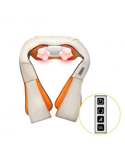 Роликовый массажер для шеи, спины, головы с подогревом, СТ Massager of Neck Kneading 101-6 24W
