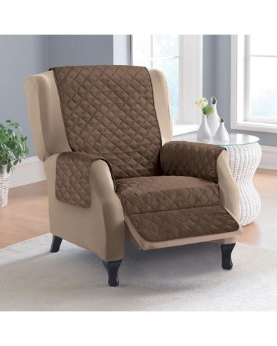 Двустороннее покрывало накидка на кресло Dy Couch Coat - Коричневая