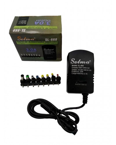 Универсальный блок питания с регулировкой напряжения СТ Solma 12 v , адаптер зарядки (8 насадок)