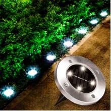 Уличный светильник на солнечной батарее "Bell Howell Disk lights" (4 led) Черный