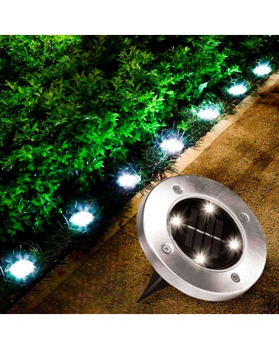 Уличный светильник на солнечной батарее "Bell Howell Disk lights" (4 led) Черный