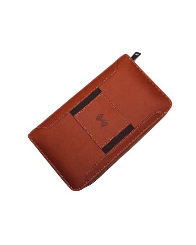 Кошелек, бумажник-Power Bank DMV с функцией беспроводной зарядки смартфона 4000 mAh Коричневый, отлично подойдет для подарка