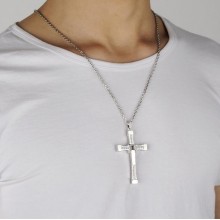 Крест  с цепочкой EGO Доминика Торетто Серебристый
